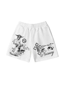 Visão Divina — Shorts Oversize "Ascensão & Cruz Diamante"