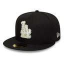 Boné LA Dodgers MLB  Fitted Pérola Preta