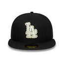 Boné LA Dodgers MLB  Fitted Pérola Preta