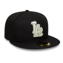Boné LA Dodgers MLB  Fitted Pérola Preta
