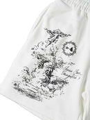 Visão Divina — Shorts Oversize "Ascensão & Cruz Diamante"