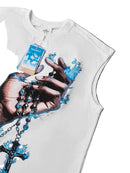 Hardcore — Regata Oversize "Chama Azul Eterna e Crucifixo"