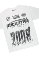 Conjunto de camiseta e shorts Amos com estampa gráfica branca/cinza