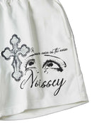 Visão Divina — Shorts Oversize "Ascensão & Cruz Diamante"
