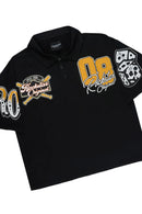 Conjunto Urbano Preto — Polo Cropped + Calça Moletom Proibido