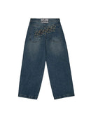 Calça jeans  com estampa de estrelas