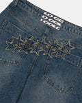 Calça jeans  com estampa de estrelas