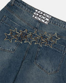 Calça jeans  com estampa de estrelas