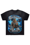Camiseta Thorne Preta Oversized com Estampa