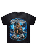 Camiseta Thorne Preta Oversized com Estampa