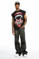 camiseta preta cortada Noctis