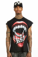 camiseta preta cortada Noctis