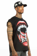 camiseta preta cortada Noctis