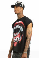 camiseta preta cortada Noctis