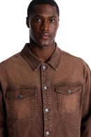 Jaqueta Jeans Estilo Trucker Essential Hue - Marrom