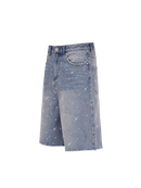 Short Jeans com Strass - Lavagem Creme