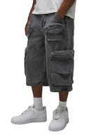 Calça Jeans Cargo Lavagem Ácida 2-em-1 — Removível em Shorts