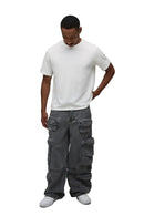 Calça Jeans Cargo Lavagem Ácida 2-em-1 — Removível em Shorts