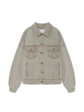JAQUETA TRUCKER JEANS COM GOLA BAIXA