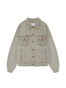JAQUETA TRUCKER JEANS COM GOLA BAIXA
