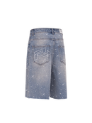 Short Jeans com Strass - Lavagem Creme