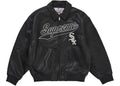 Jaqueta Varsity de Couro Supreme x Chicago White Sox 'Preta'