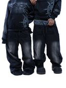 Calça de moletom preta com estampa de leopardo