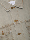 JAQUETA TRUCKER JEANS COM GOLA BAIXA