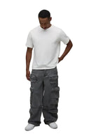 Calça Jeans Cargo Lavagem Ácida 2-em-1 — Removível em Shorts
